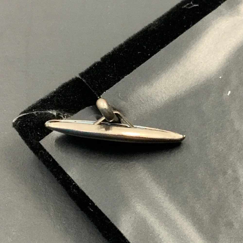 Vintage Silver Tone Stag Deer Head Oval Single‎ Cuff Link Replacement Wildlife